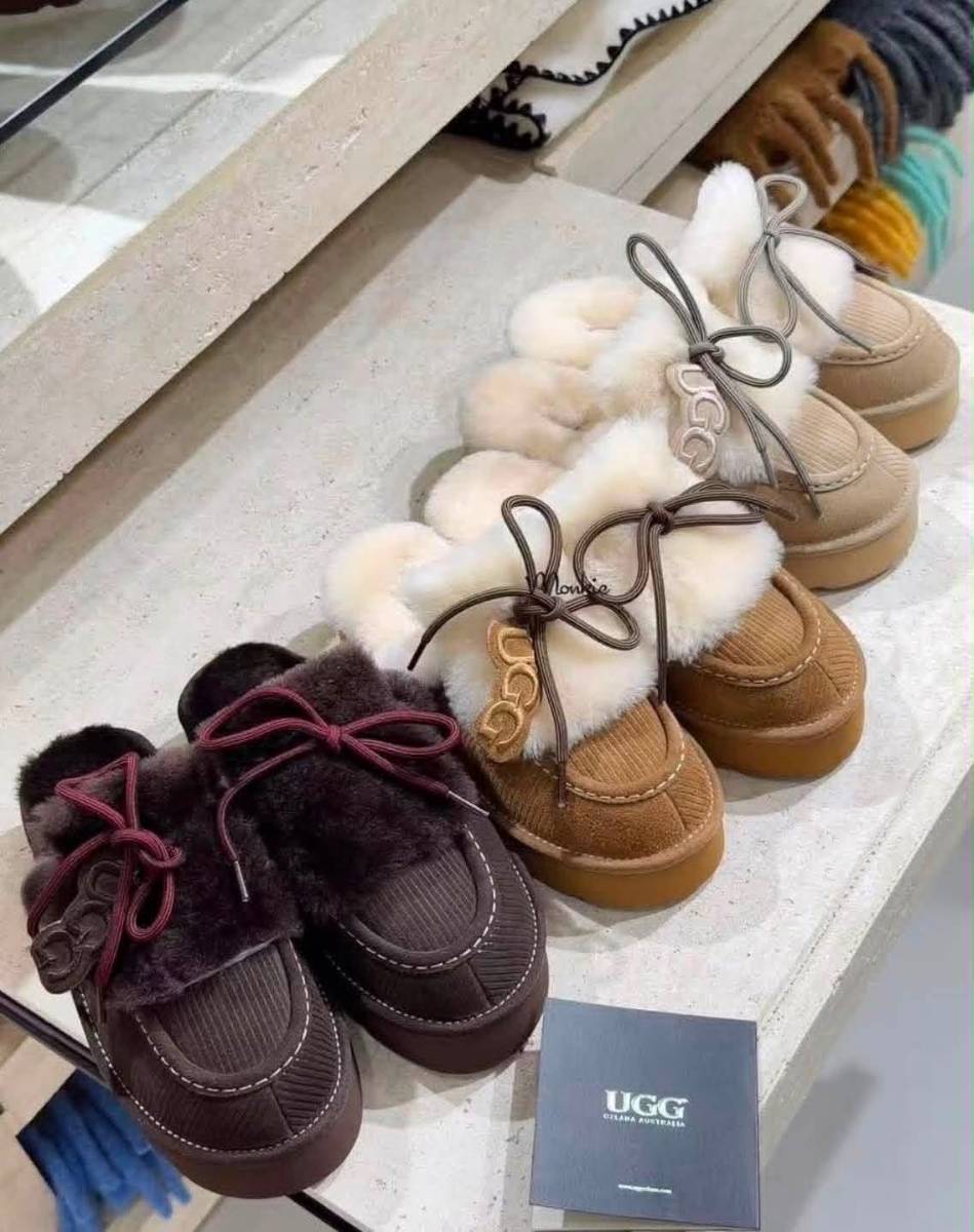 🇦🇺 UGG OZLANA 蝴蝶結厚底毛毛穆勒鞋 🧸🤎