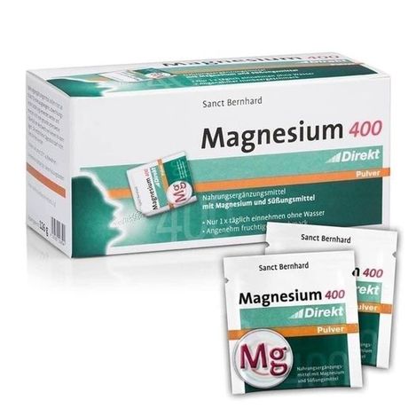 🇩🇪德國Sanct Bernhard 聖伯納德 Magnesium 400 Direkt Pulver 高含量鎂沖泡飲粉 60包入