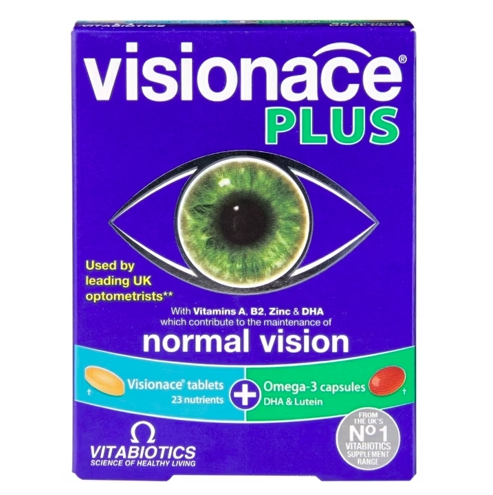 🇬🇧英國 Vitabiotics 維百萊 Visionace PLUS 加強版眼睛維他命葉黃素磷蝦油 56錠