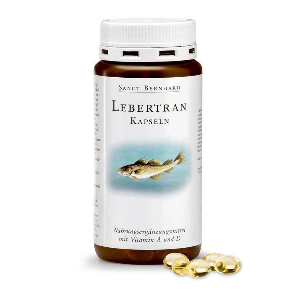 🇩🇪德國Sanct Bernhard 聖伯納德 Lebertran-Kapseln 維生素A+D+500mg鱈魚魚肝油膠囊 200入