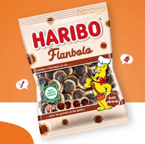 現貨 德國Haribo 🇫🇷法國限定 Flanbolo 香草焦糖布丁軟糖 100g 