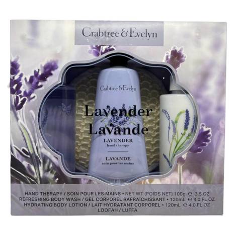 🇺🇸美國Crabtree&Evelyn 瑰柏翠 薰衣草護手霜、沐浴露與潤膚露 4 件套禮品套裝