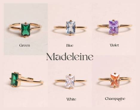 🇫🇷法國小眾飾品WAEKURA 方寶石戒指 Madeleine