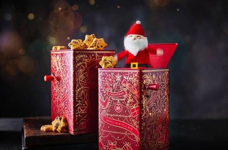 🇬🇧英國M&S 2026聖誕限量Santa Jack-in-a-Box Musical Tin 聖誕老人音樂盒 250g