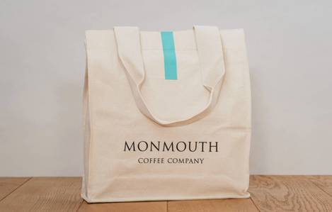 🇬🇧英國精品咖啡Monmouth 經典有機棉帆布拖特包（藍色條紋）