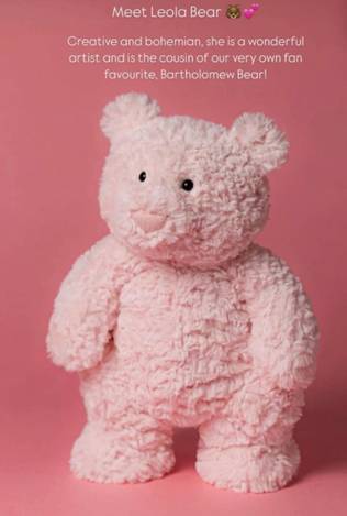 英國jellycat Leola Bear 櫻花粉紅色熊 萊奧拉熊