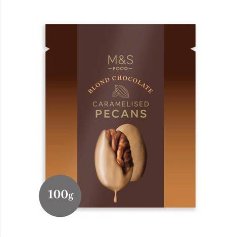 🇬🇧英國M&S瑪莎 Blond Chocolate Caramelised Pecans  焦糖胡桃白巧克力 100g