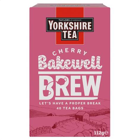 🇬🇧英國Yorkshire約克郡茶 Cherry Bakewell Brew 櫻桃杏仁蛋糕風味紅茶 40入