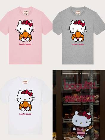 🇫🇷法國 Baguett. × Hello Kitty and friends 美味牛角麵包短袖上衣（成人）