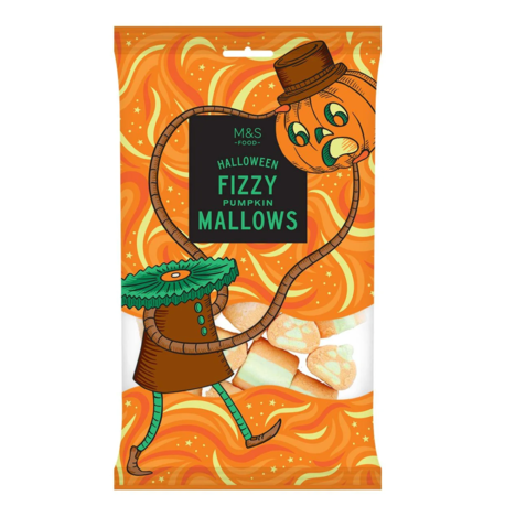 🇬🇧英國M&S瑪莎 Halloween Fizzy Pumpkin Mallows 👻 萬聖節氣泡南瓜棉花糖｜130g
