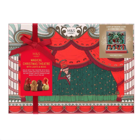 🇬🇧英國M&S 2026聖誕 Magical Christmas Chocolate Theatre with Lights & Music 魔法聖誕巧克力音樂劇院 245g