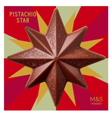 🇬🇧英國M&S 2026聖誕限定 Pistachio Star 開心果巧克力星星 45g