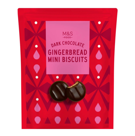 🇬🇧英國M&S 2026聖誕限定 Dark Chocolate Gingerbread 黑巧克力薑餅迷你餅乾 200g