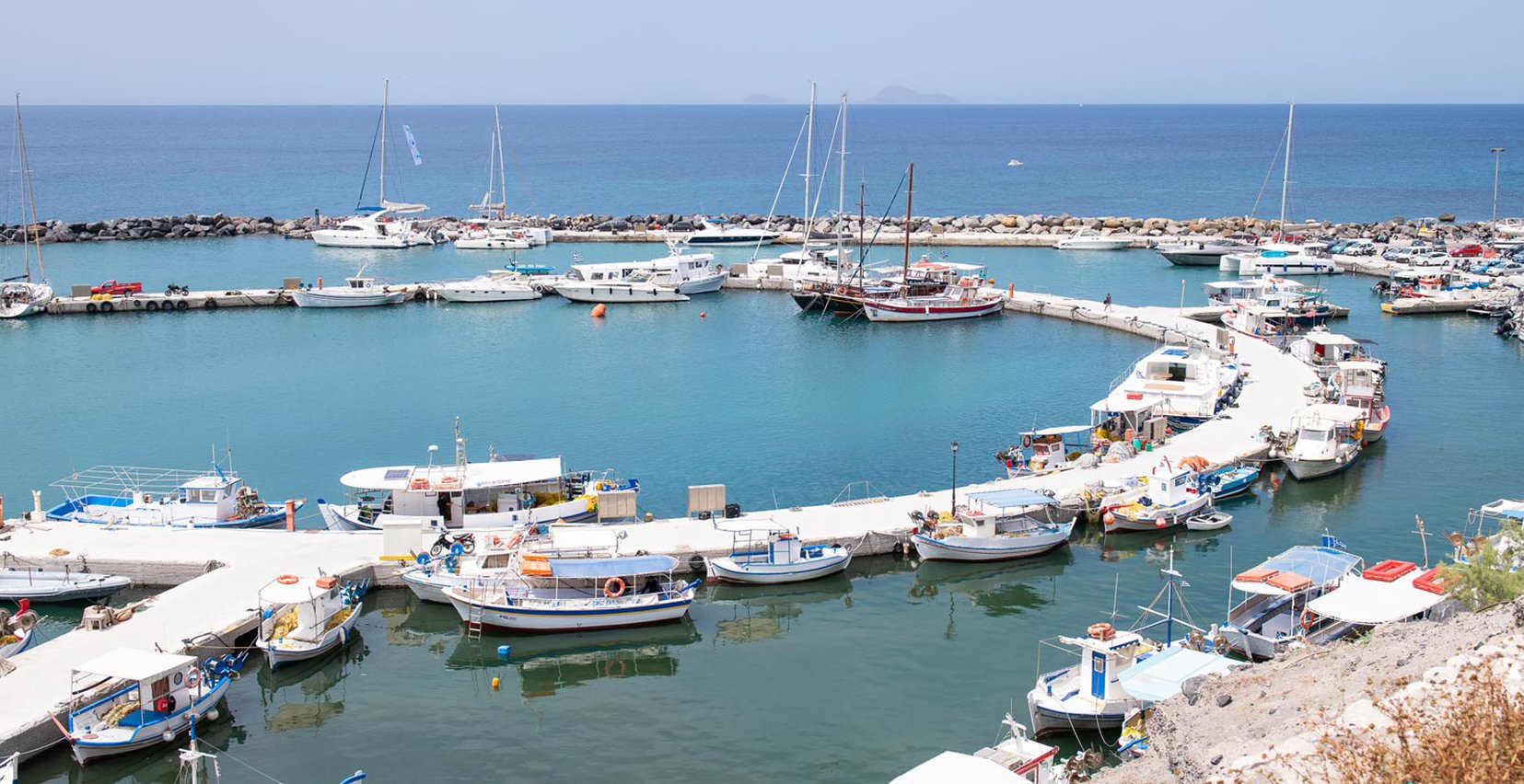 Small port in Santorini