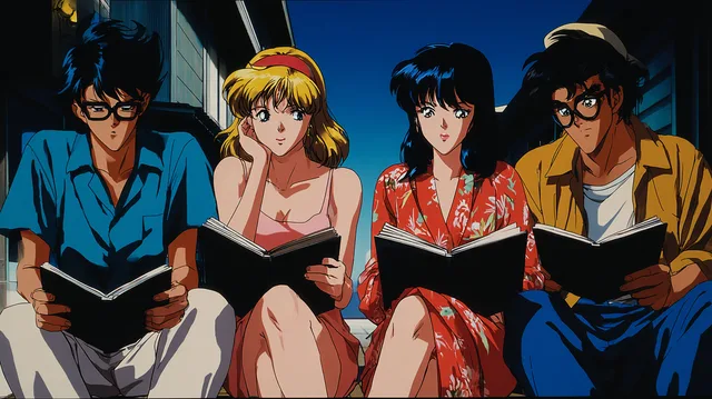Retro anime illustration