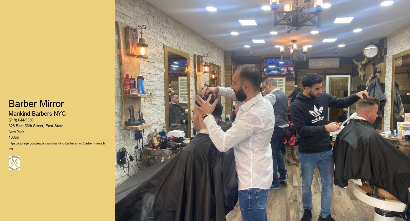 What are the different types of barbershop mirrors available in NYC, and how do they differ in terms of functionality and style?