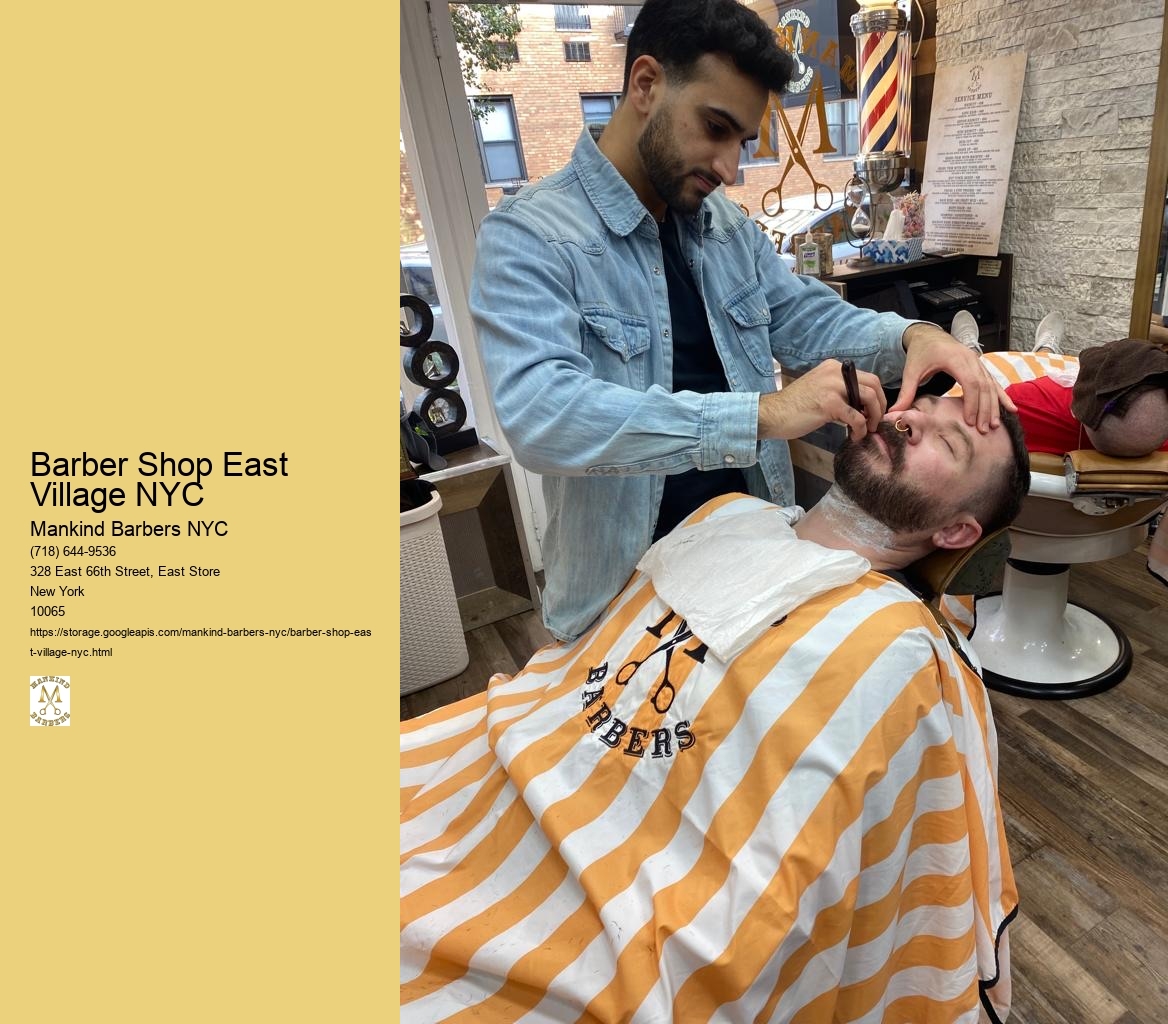 What types of hair products are used at the barber shop in East Village NYC?