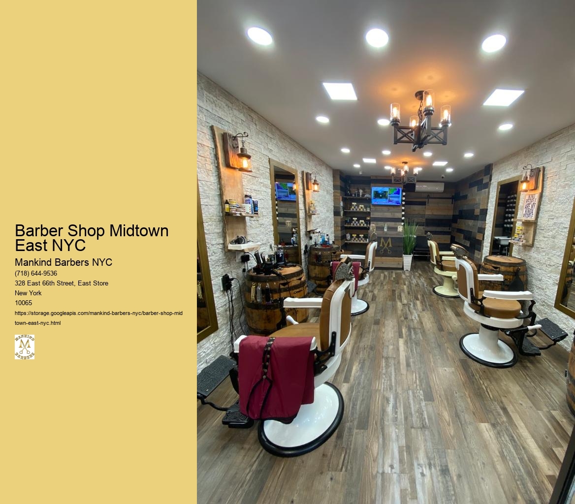 What types of shaving services are offered at the barber shop in Midtown East NYC?