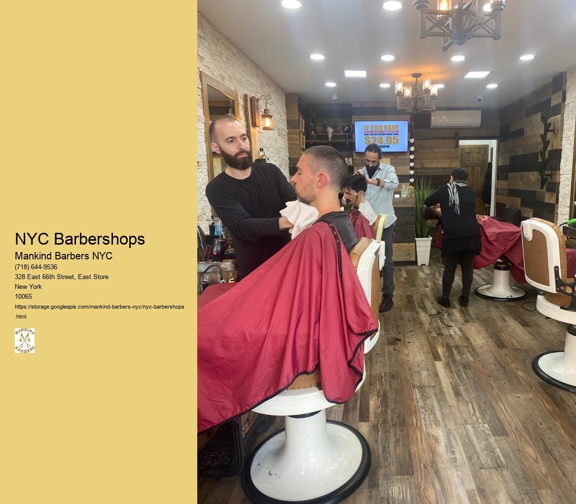 What types of grooming products do NYC barbershops typically use?