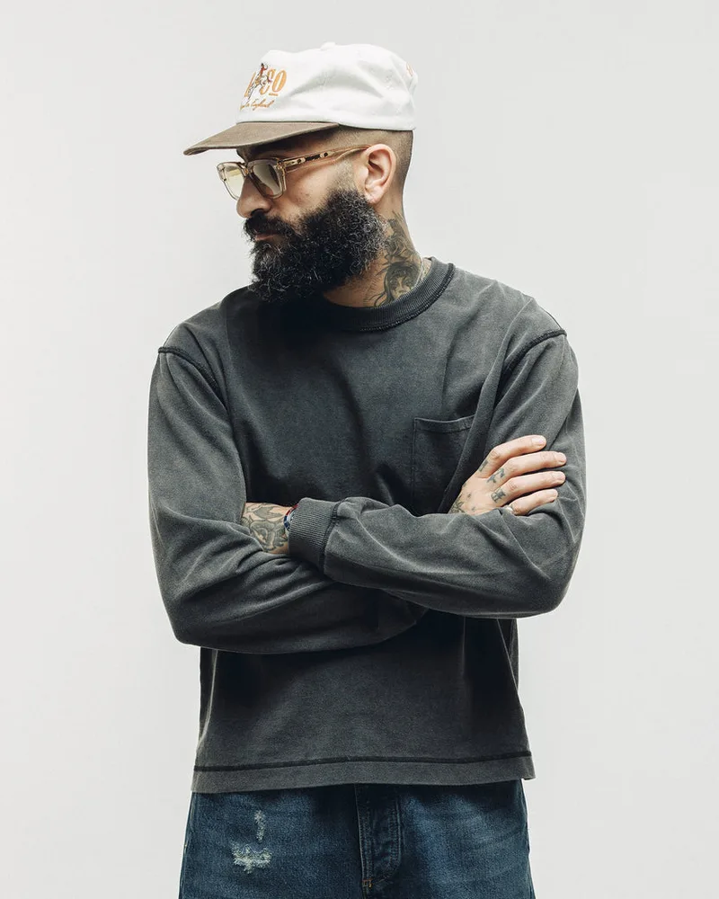 Founders Boxy Longsleeve T-Shirt - Acid Wash
