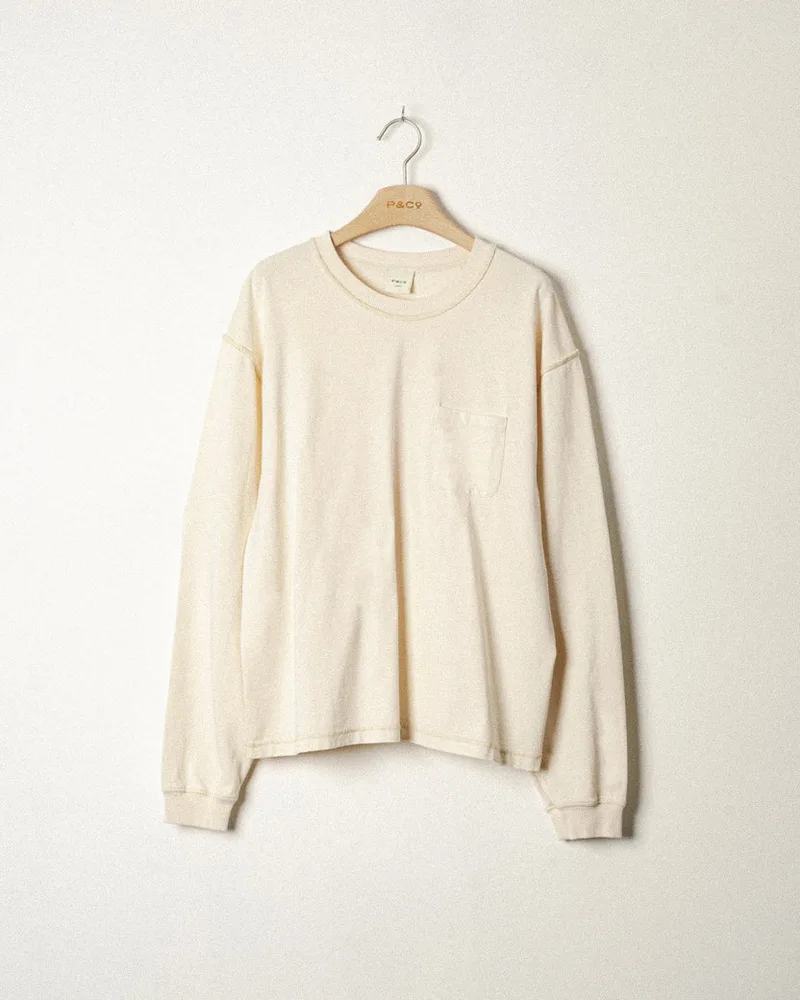 Founders Boxy Longsleeve T-Shirt - Off White