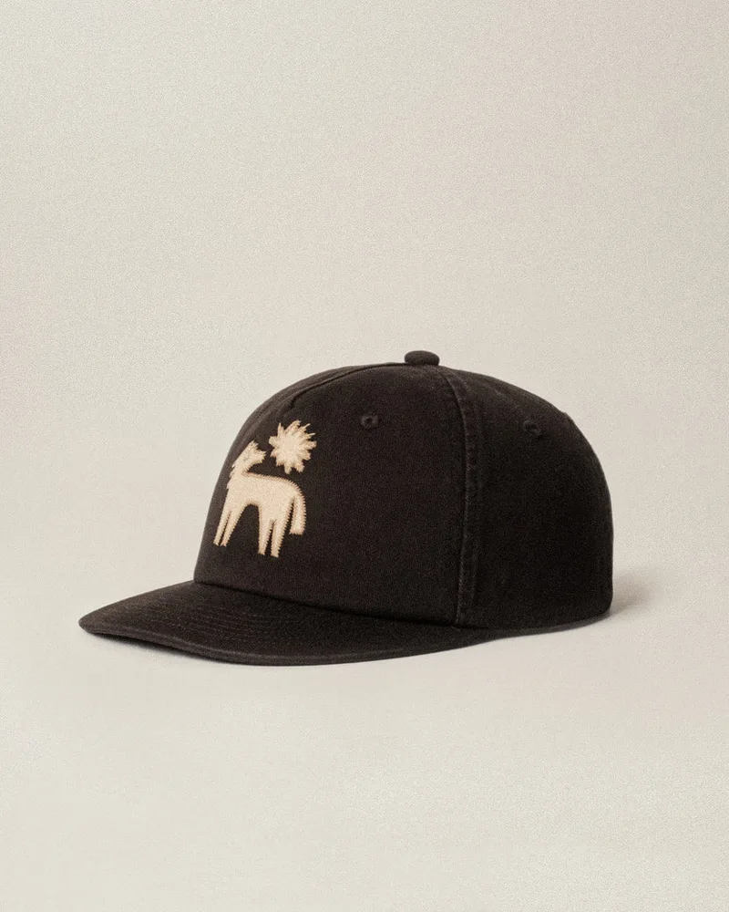 Akela Cotton 5 Panel Cap - Black