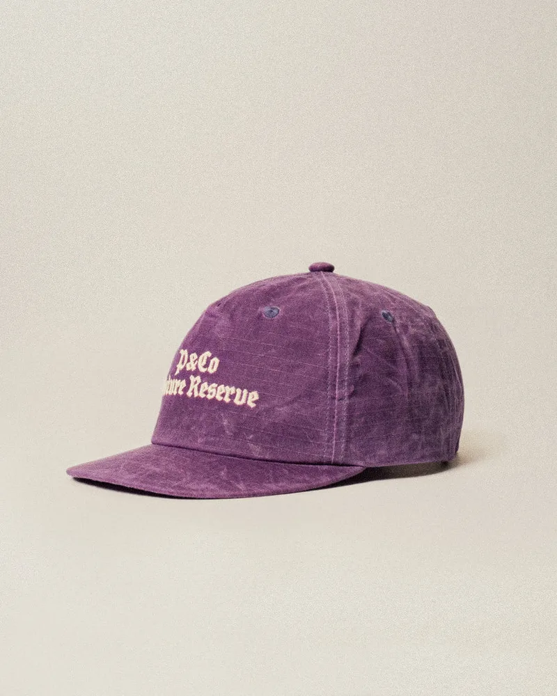 Nature Reserve Waxed Ripstop 5 Panel Cap - Purple