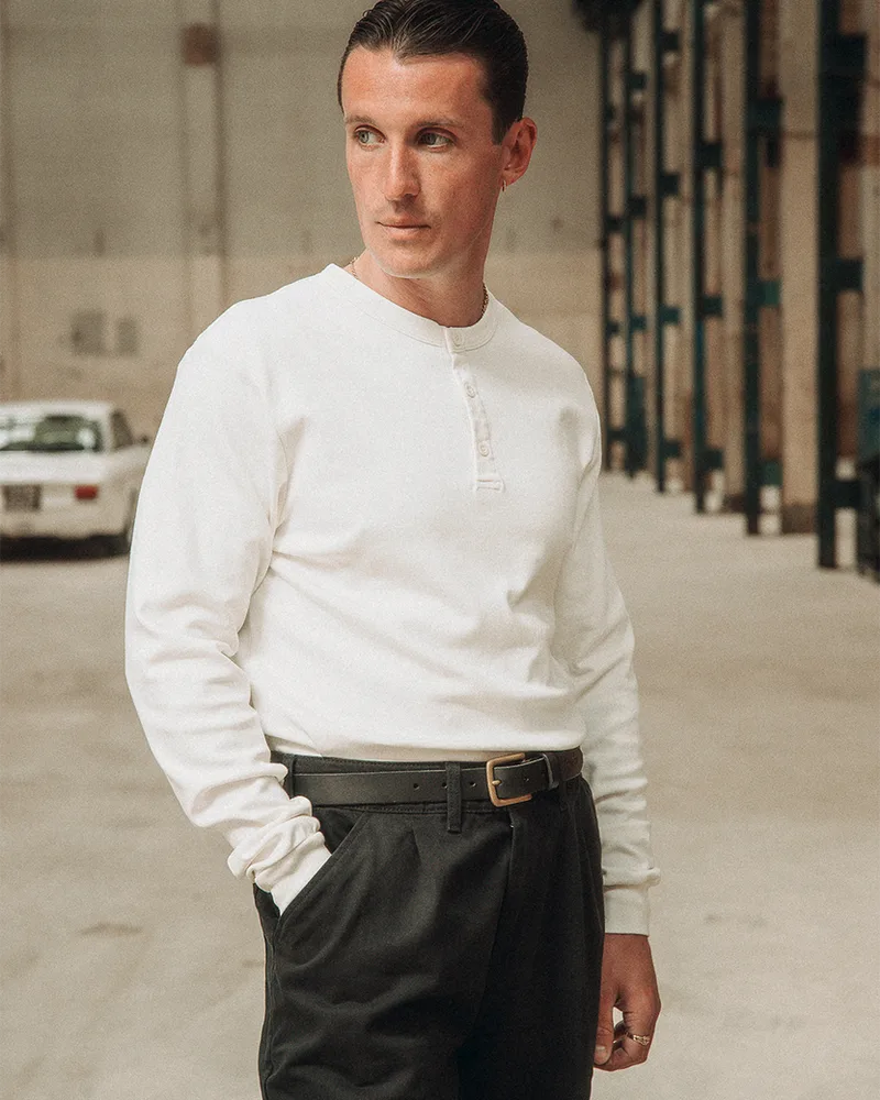 Crafted Heavyweight Henley - Off White