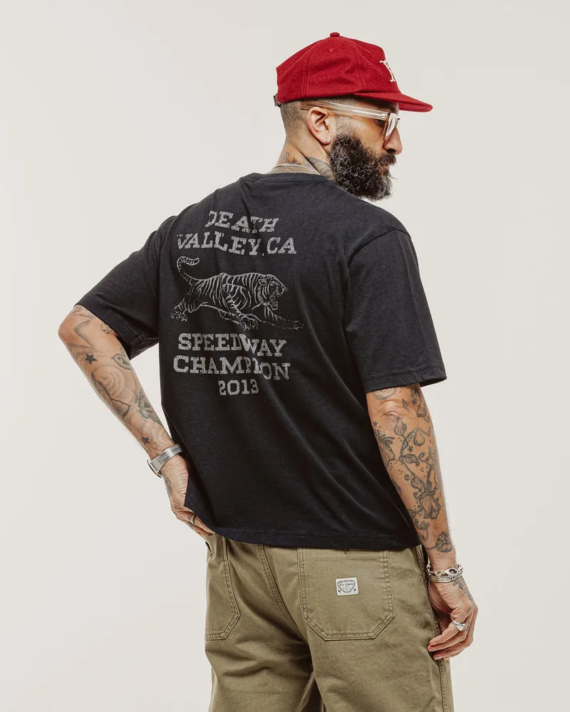 Speedway Champion Boxy T-shirt - Washed Black