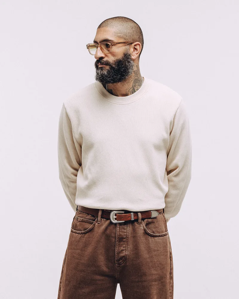 Crafted Ribbed Longsleeve - Ecru
