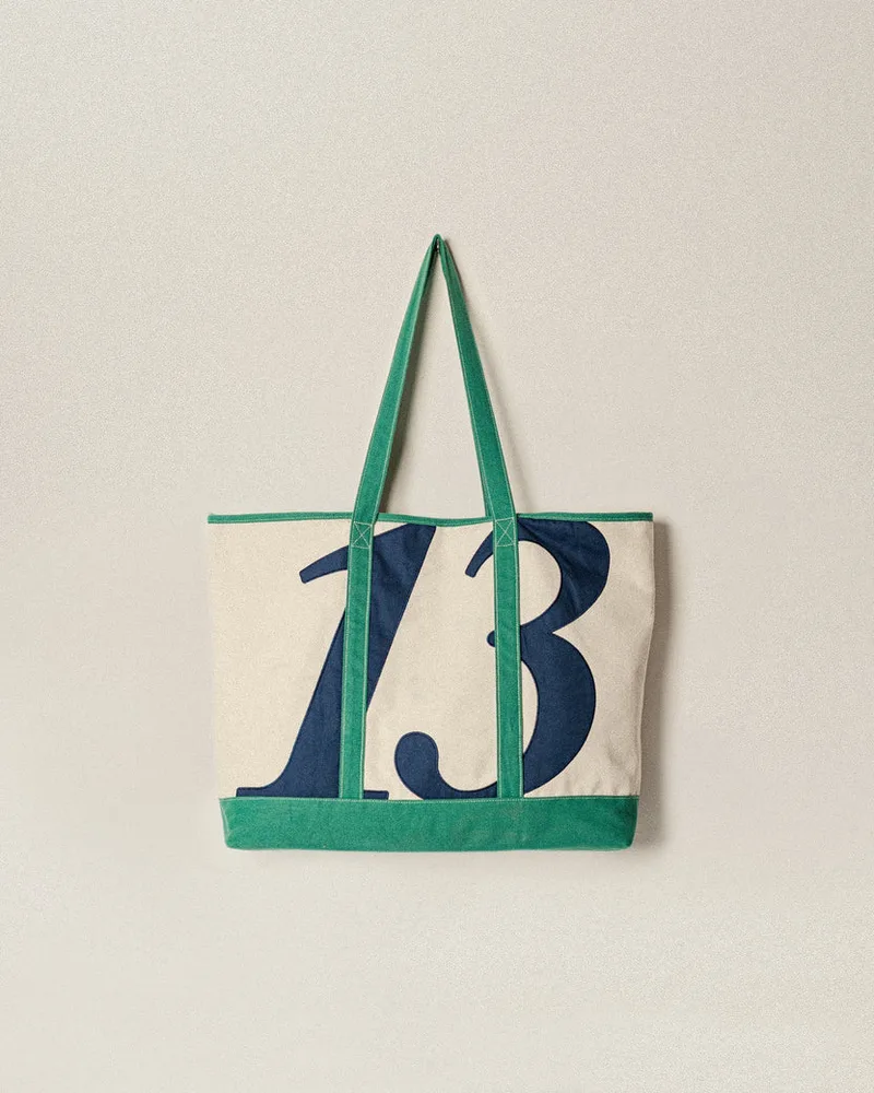 Harbour Sail Tote Bag - Ecru & Green