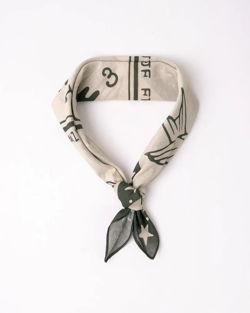 Freedom & Speed Bandana - Ecru & Black