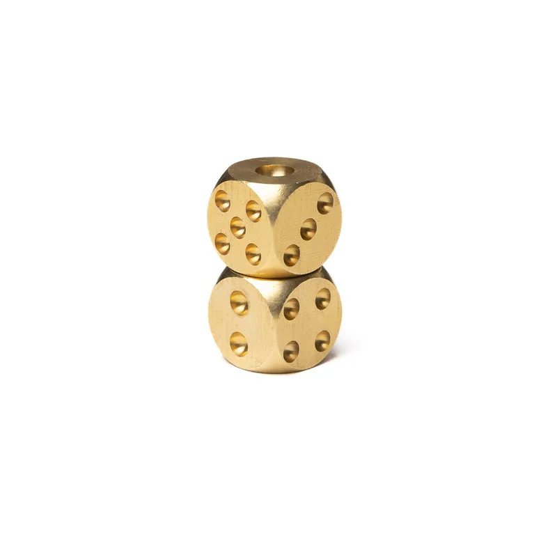 Solid Brass Dice Set | Machined Brass Dice – Pair, 6 or 12