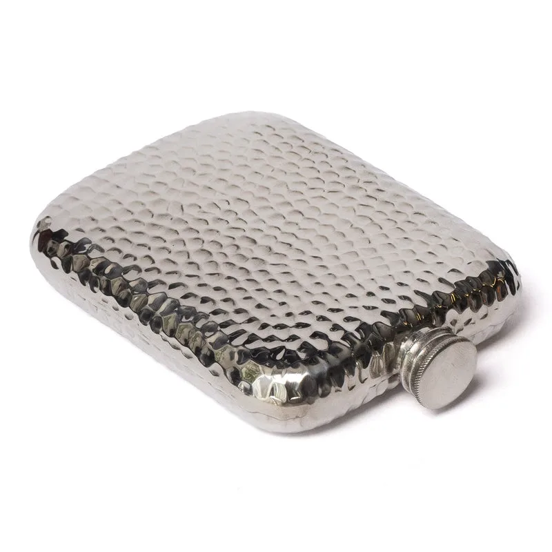 Last Manner 6oz Hammered Pewter Pocket Flask — Crafted by A.R. Wentworth