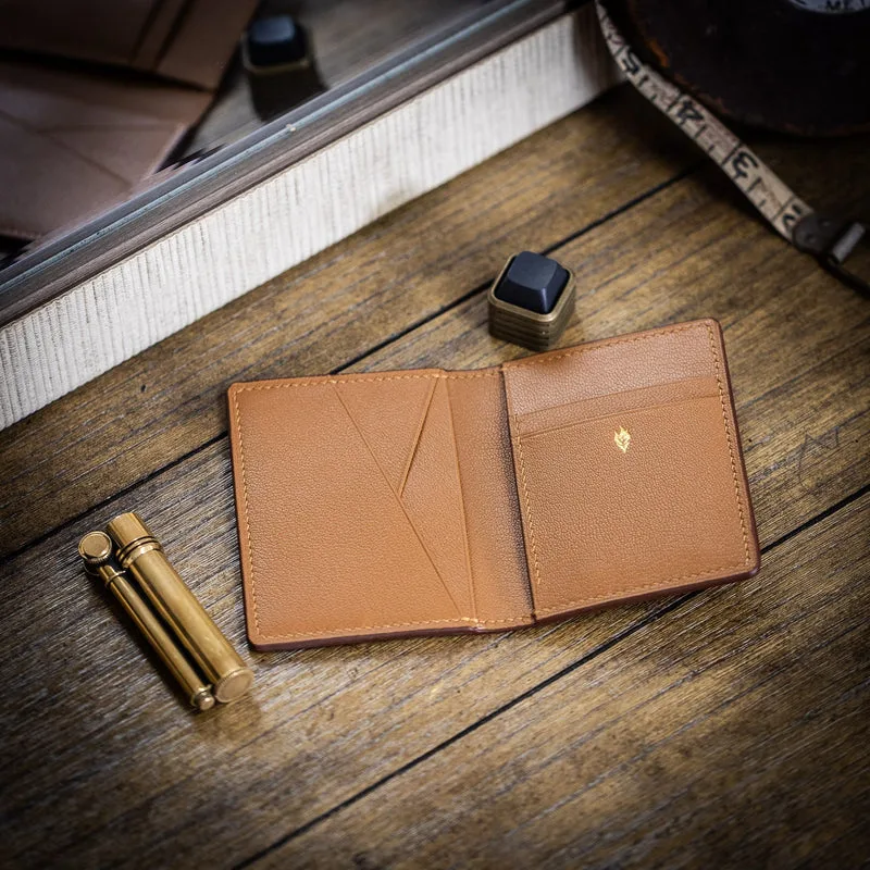Shell Cordovan Bifold Wallet — Cognac & Gold | Last Manner