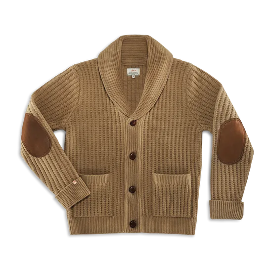 McQueen Lombard Shawl Collar Cardigan Tan