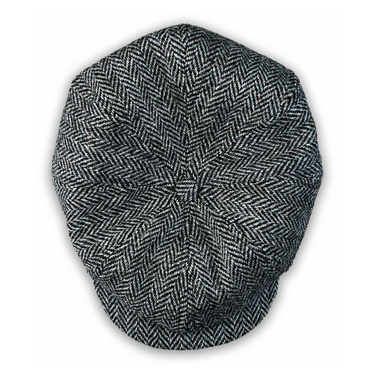 Thompson Baker Boy Hat- Grey Herringbone
