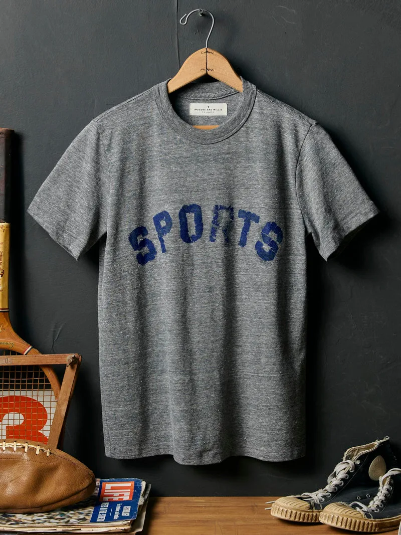 the "sports" tee in heather grey