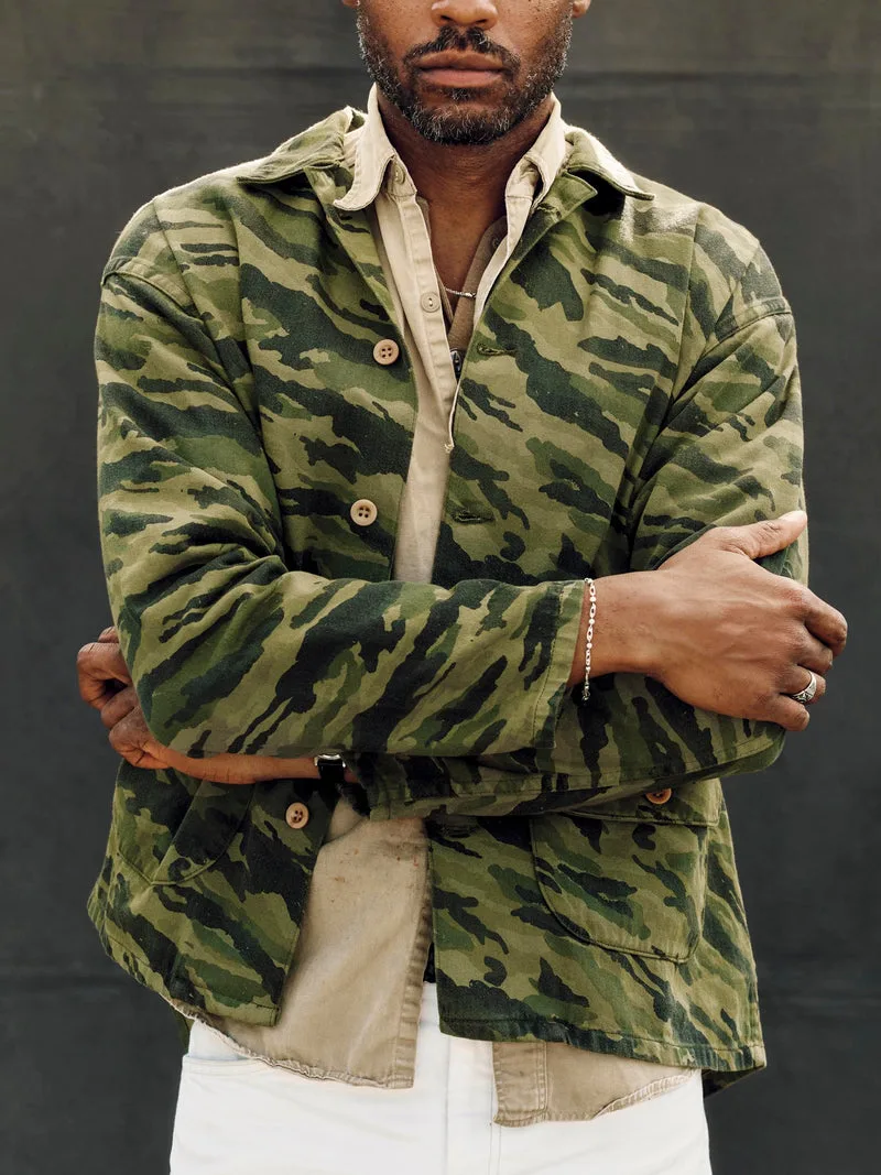 fatigue jacket in brushstroke camo