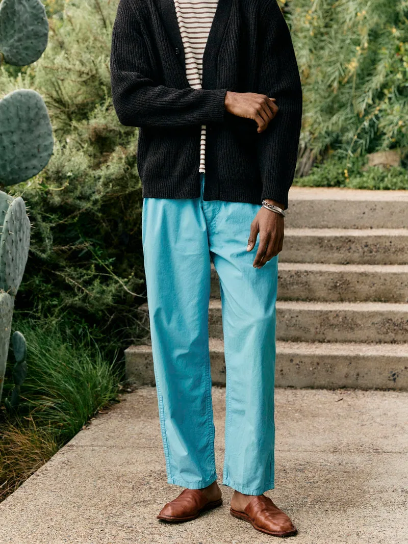 the lounge pant in aqua poplin