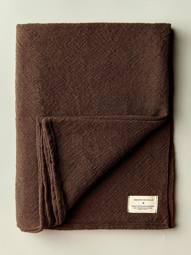 i+w x family heirloom weavers cotton throw in brown
