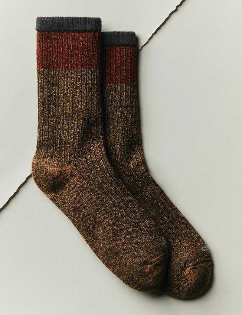 ribbed boot sock in brown