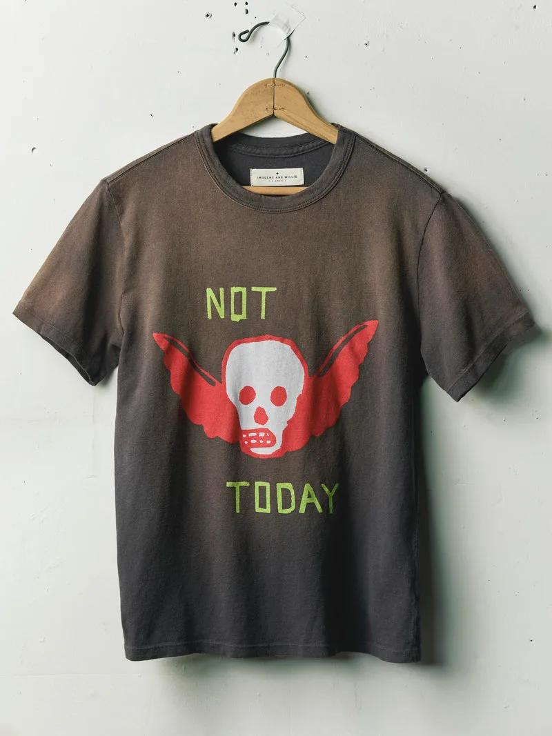the "not today" tee in faded black