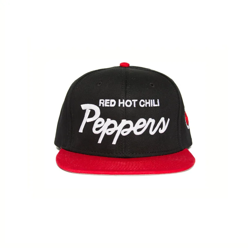 Peppers Snapback Hat Black Red