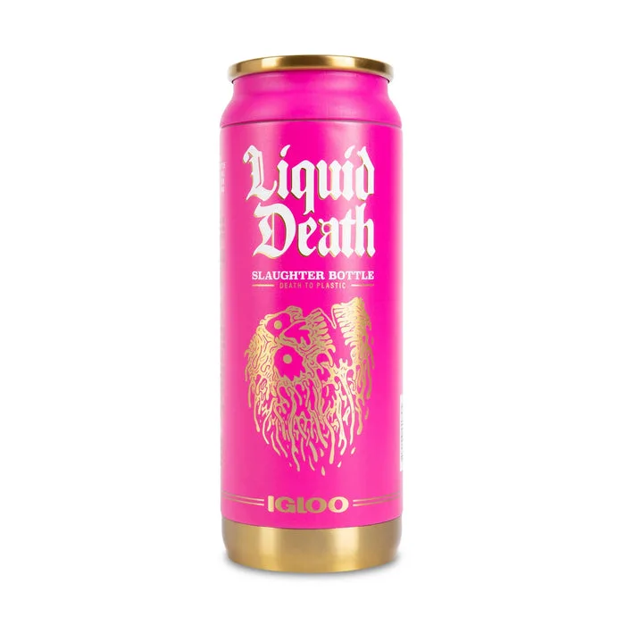 Liquid Death X Igloo Reusable Slaughter Bottle Pink