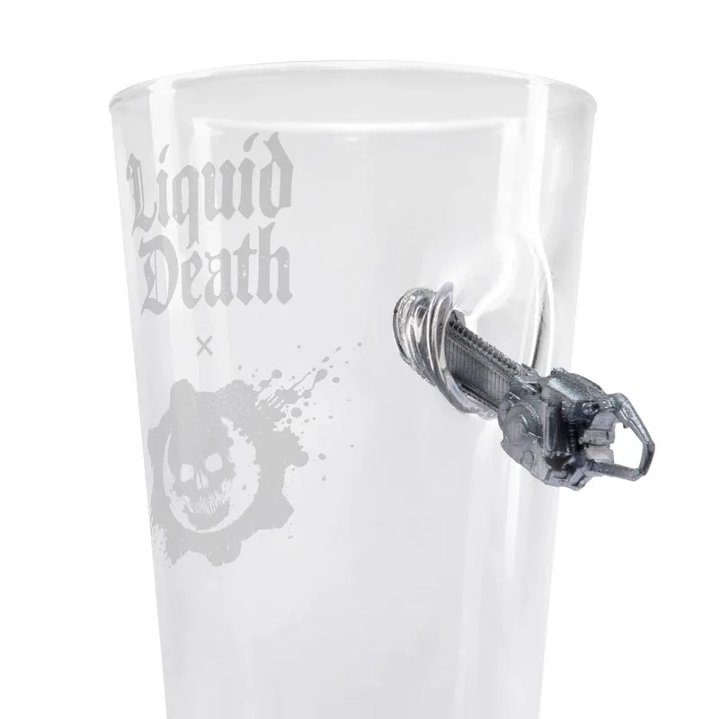 Liquid Death X Gears Of War Chainsaw Pint Glass