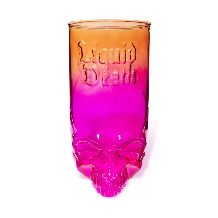 Trophy Skull Glass Tiki Mug Pink