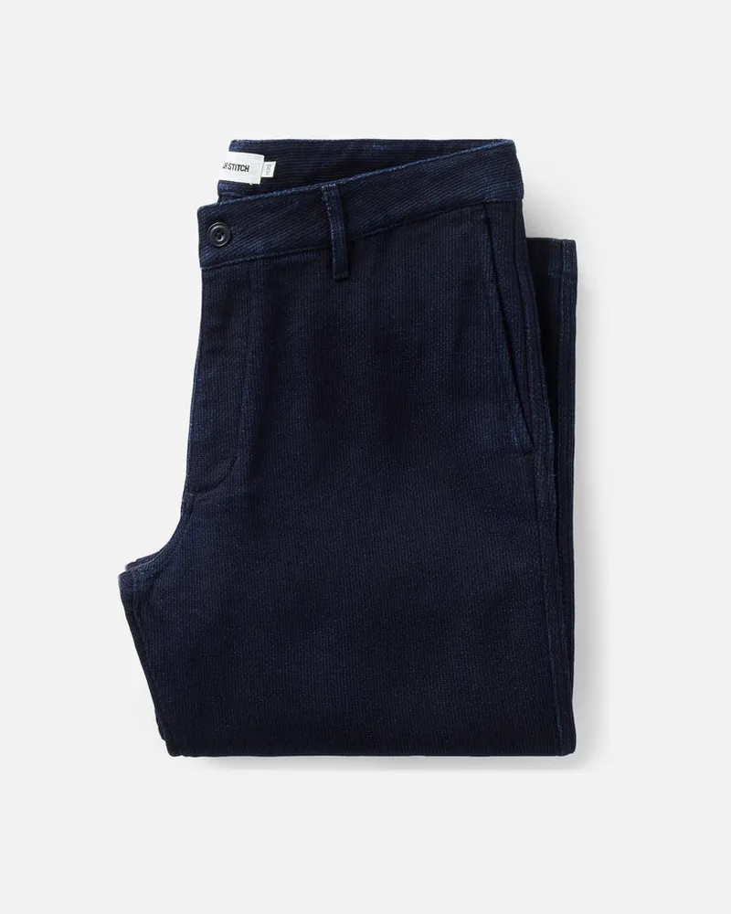 The Camden Pant in Rinsed Indigo Sashiko
