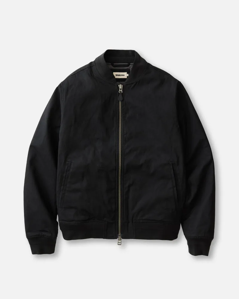 The Insulated Bomber Jacket in Coal Dry Wax