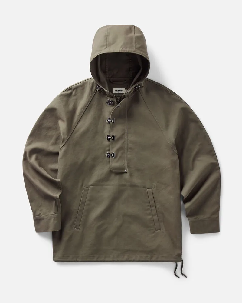 The Hatteras Anorak in Fatigue Olive Dry Wax Canvas